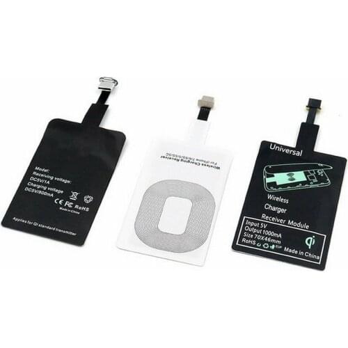 Qi Wireless Charger Receiver Universal Charging Adapter Support LED Micro USB Type C For iPhone 5 6 7 Android Induction Receiver