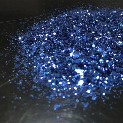 Christmas Craft Decoration Manicure Paillettes Lake Blue Mixed Size Nail Art Glitter Powder Hexagonal Sequins Dust Sheet