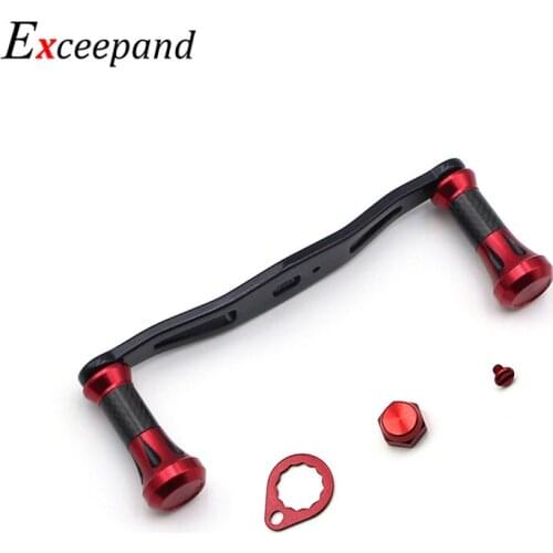 Exceepand 100mm Baitcasting Fishing Reel Handle for Abu Garcia Daiwa Low Profile Saltwater Fishing Reel Grips Carbon Fiber Tubes