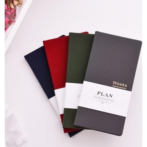 Retro Cover Agenda Convenient Weekly Planner Date Week Efficiency Manual Portable Notebook Stationery Office Accessories