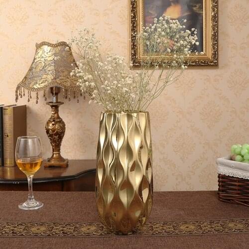 Flower Vase Nordic Decoration Home Gold Ceramic Vase For Wedding Decoration Hydroponic Flower Pot Delicate Tabletop Vases ZZY020