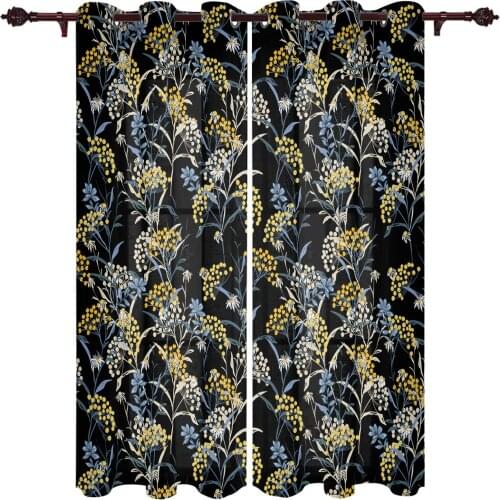 Vintage Flower Fruit Autumn Window Curtains Kitchen Bedroom Drapes Home Decor Luxury Living Room Backdrop Curtain