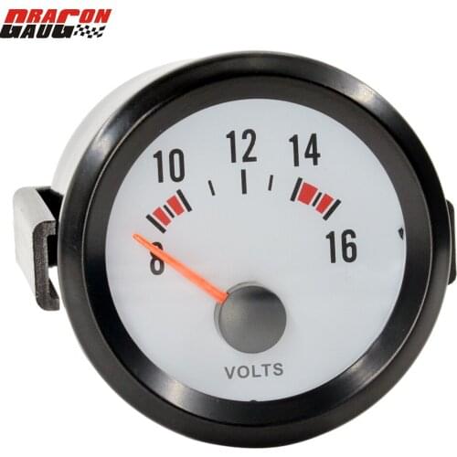Round Earth 2 Incn(52mm) 12 voltage Car motorcycle Black shell blue backlight Read 8-16V volt gauge Meter Free shipping