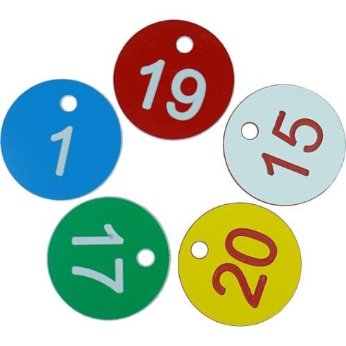 Round Number Tag Beekeeping Box Husbandry Farm Numbered with Hole Tag Animal Livestock Markers Classification Sign Number Plate