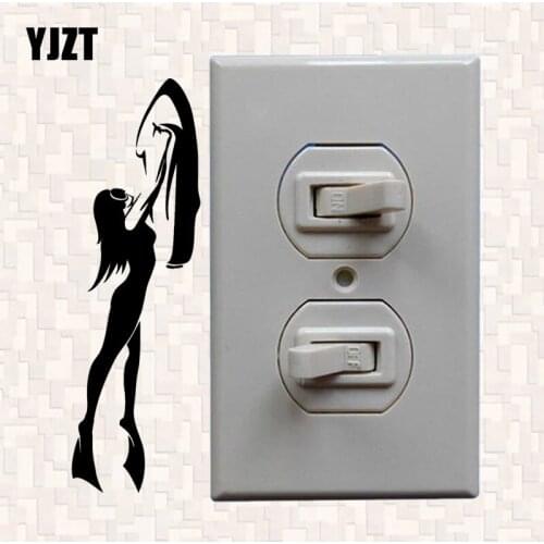 YJZT Home Decor Vinyl Bedroom Wall Decal Light Switch Sticker In Swimsuit Diving Underwater Scooter 8SS-2511