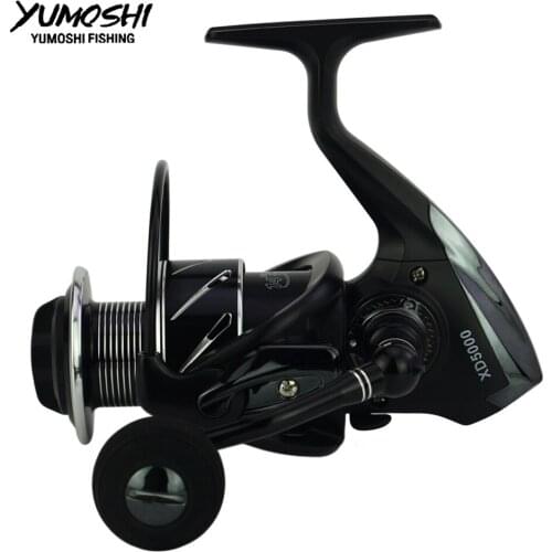 Yumoshi wheel 2019 spinning fishing reel 5.2:1 series fishing feeder spool Metal Coil Spinning wheel pesca lure fishing reels XD