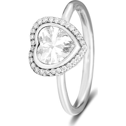 CKK Silver 925 Jewelry Heart Sparkling Love Rings For Women Sterling Silver Ring Anniversary Fashion Gift