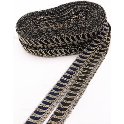 1 Yards Gold Line Lace Trims Embroidered Webbing Ribbon Tapes for Shoes Dress Decoration DIY Sewing Accessories