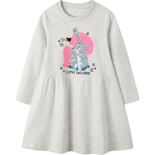 2021 Unicorn Dress Girls Dresses Fall Clothes Vestidos Sukienki Spring Autumn Vestido Unicornio Kids Clothes Princess Robe Fille