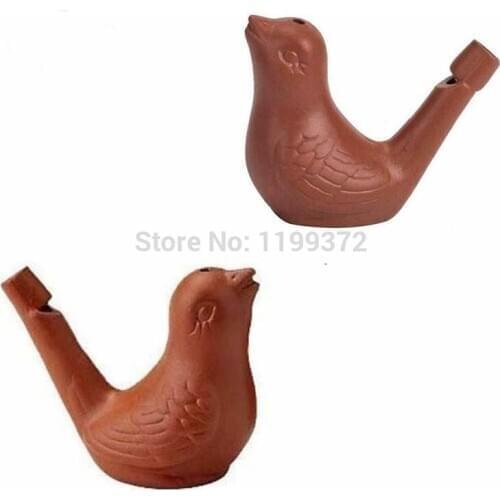 240pcs lovely Redware Ceramic Clay Bird Whistle Cardinal Vintage Style Whistles Water Warbler Novelty children Toy Child