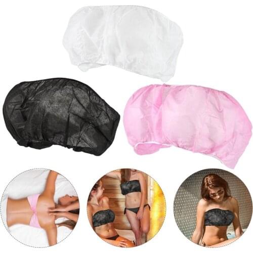 30Pcs Disposable Bras Underwear Women Non-Woven Fabric Tops Disposable Brassieres Lightweight Brassieres Lingerie For Female Spa