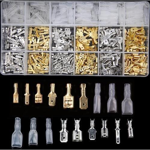 540Pcs Insulated Male Female Wire Connector Seal Electrical Wire Crimp Terminals 2.8/4.8/6.3mm Spade Butt Connectors Kit