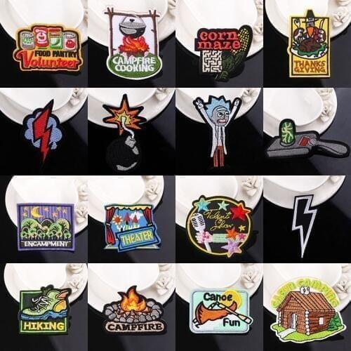 Pulaqi Accessories Letter Patch Sew Iron On Patches On Clothes Stripe Cartoon Anime Cute Patch Embroidered Patches For Clothing