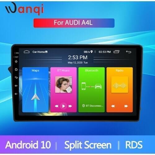 10.1" Car Navigation Android10.0 Autoradio for Audi A4L 2008-2014 Split Screen RDS PIP Car Radio Multimedia Player SWC WiFi BT