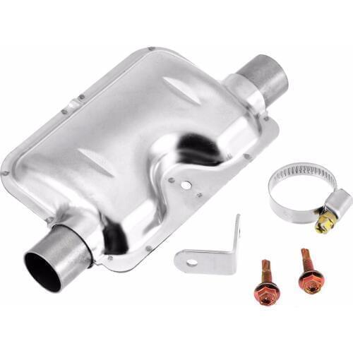 1 Set Stainless Steel Car Exhaust Pipe 60cm Circular Tube 25mm Silencer Muffler For Automobile Parking Air Heater Muffler