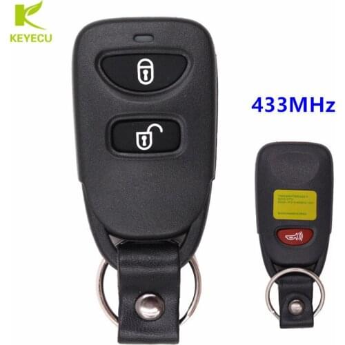 KEYECU Replacement Transmitter Keyless Entry Remote Key Fob 433MHz 2B+Panic for Hyundai Tucson 2005-2011