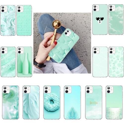 Simple little fresh mint green Phone Case For iPhone 12 11Pro XS MAX XR 7 8 6 Plus 5 5S SE 12 mini SE2