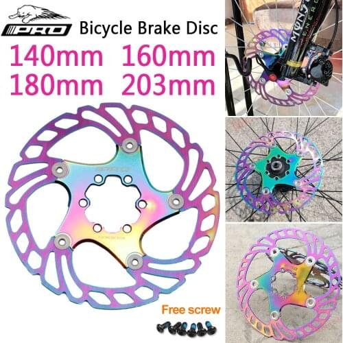 Color bicycle brake disc bicycle brake disc powerful heat dissipation floating disc 140mm 160mm 180mm 203mm MTB disc brake pad
