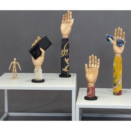 Wooden Hand Model Jointed Movable Fingers Mannequin For Sketching Drawing