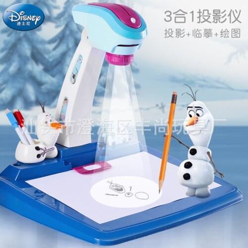 Disney Frozen Projection Copy Painting Instrument Creative Graffiti Writing Painting Board Stationery Box Learning Birthday Gift