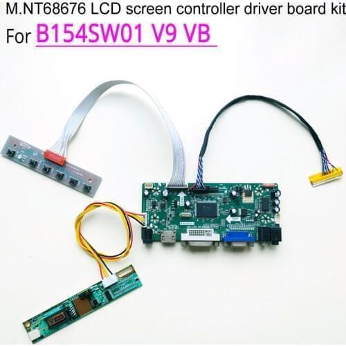 For B154SW01 V9 VB LVDS 30Pin CCFL MNT68676 screen controller drive board 1680*1050 15.4" LCD monitor panel DVI VGA DIY kit