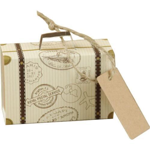 European mini suitcase candy box candy packaging carton Baby Shower Wedding Favors and Gifts Box Event Party Supplies