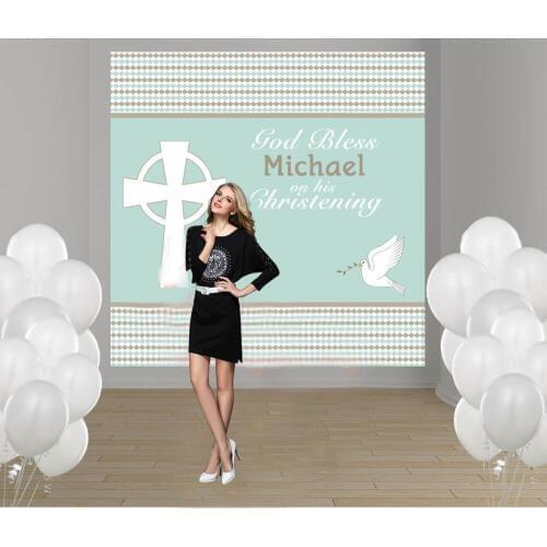 Custom God Bless Religious Blessing Bird Blue backdrop High quality Computer print party photography backgrounds