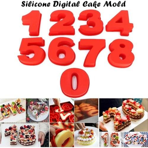 3D Numbers 0-8 Cake Silicone Molds Baking Pans Easy to Demold for Birthday and Anniversary UD88