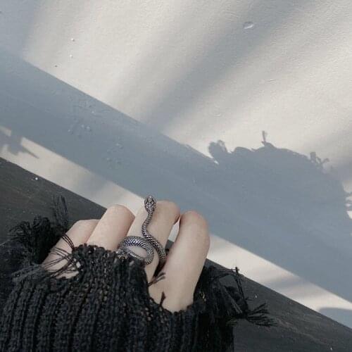 Korean dark snake Rings hip hop casual Ulzzang female fashion punk gothic ins couple Vintage ring Jewelry Rings Gifts