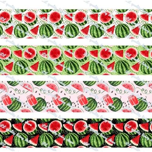 16-75mm Watermelon&&Ice cream Printed Grosgrain Ribbon/16mm Printed Elastic Foe Ribbons DIY Hair Bows Sewing Webbing 50 Yards