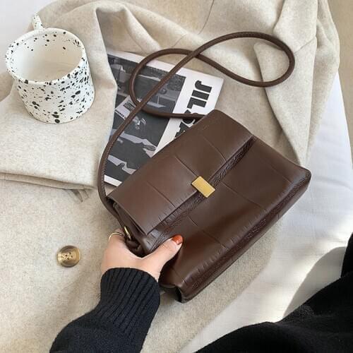 Textured Leather Small Sqaure Crossbody Bags for Woemen 2020 New Shoulder Bag Soft High Female Autumn Winter Shoulder Travel Bag