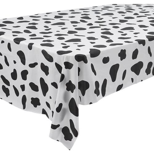 Cow pattern birthday party oil-proof wash-free tablecloth PEVA rectangle table cloth set water proof cover cloth Tea table cloth
