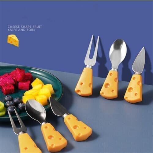 Cute Baby 420 Stainless Steel Spoon Household Children Cartoon Tableware Dessert Fruit Knife Cake Mini Fork Cutlery Set