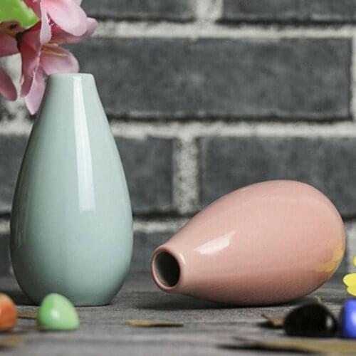 Mini Vase Pottery Flower Pot Smooth Ceramic Plant Office Home Decoration