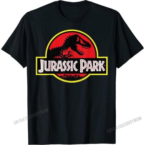 Jurassic Park Distressed Vintage Logo Graphic T-Shirt High Quality Men Tees Design Tshirts Cotton Customized