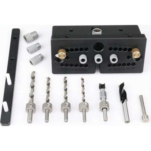 Woodworking 3 in 1 Doweling Jig Kit Pocket Hole Jig Drilling Guide Locator Puncher For Furniture Connecting DIY Tools