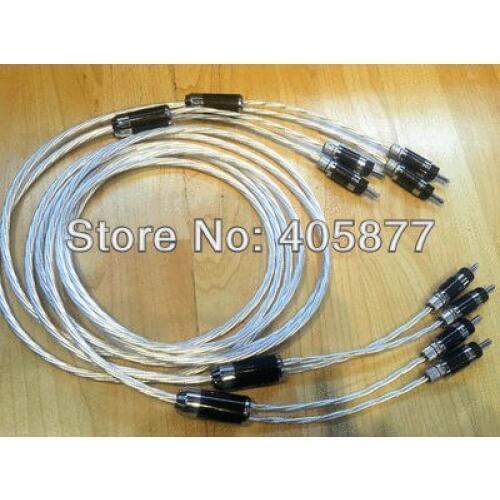 OCC Silver-plated Speakers Cable 2.5M Carbon Fiber Banana Connector Pair