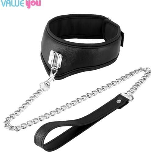 Sex Toys Bdsm Fetish Bondage Slut Slave Sex Collar Leash Steel Chain Restricts Adult Game Dog Chain Punish Neck Collars Sexshop