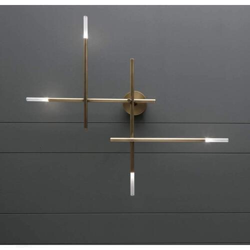Post Modern Minimalist Light Luxurious A Living Room Background Wall Lamp Bedroom Study Hotel Aisle Cross Line Wall Lamp