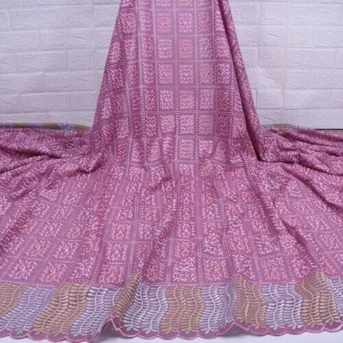 Swiss Cotton Lace Fabric High Quality African Lace Fabric Embroidery Nigerian Voile Lace Fabric For Women Wedding Daily Wear1740