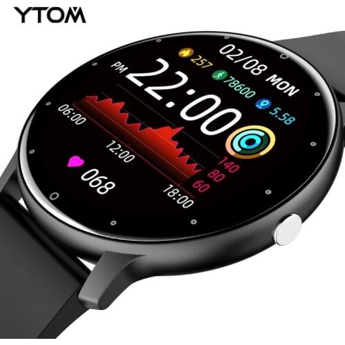 YTOM 2021 Smart Watch Men Full Touch Screen Sport Fitness IP67 Waterproof Bluetooth Watch For Android ios smartwatch Men+box