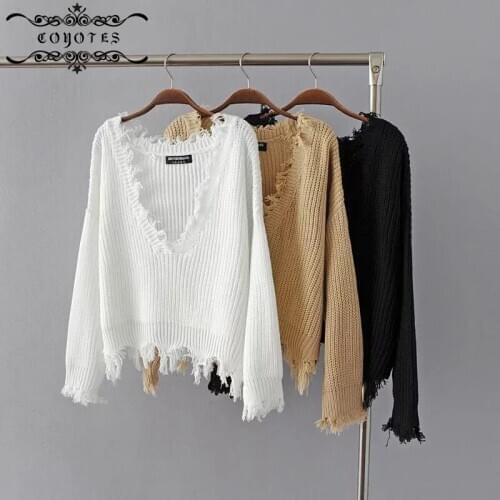 Sweaters Pullovers Women Knitting V-Neck Tassel Solid Sweater Womens European Style Trendy All-match Simple Jumpers Loose Chic