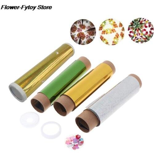 1 Set DIY Colored Rotating Kaleidoscope Kits Science Experiment Educational Craft Kid Brain Hands-Eyes Cooperation Training Toy