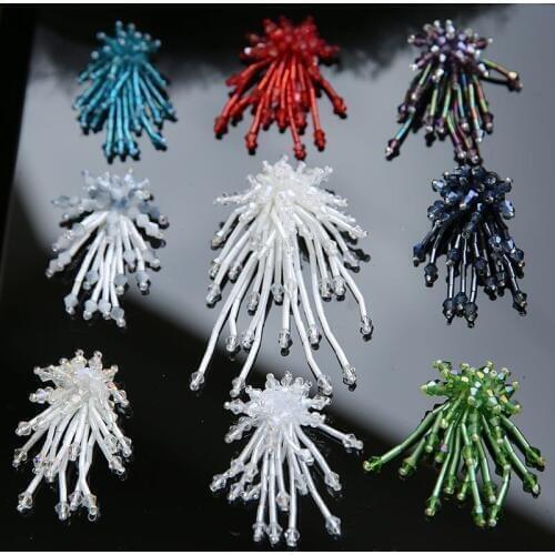 1 piece Rhinestones patches sew on beading applique Sweater costume DIY beads Crystal tassel pendant clothing applique