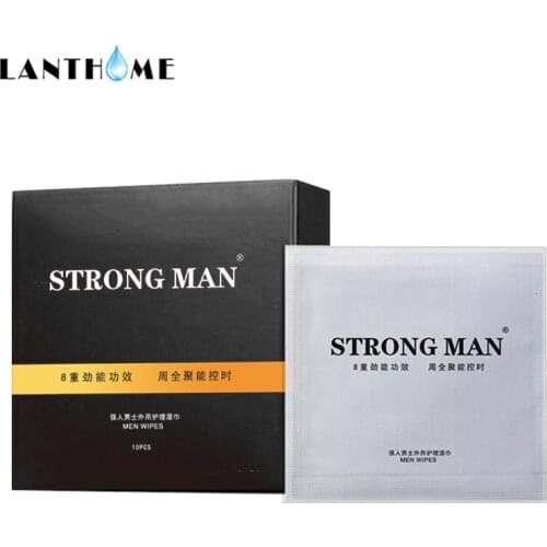 10pcs Strong Man Delay Time Wet Wipes Men Portable Mini Pocket Sexual Enhancers Endurance Lasting Sex Pleasure Portable New