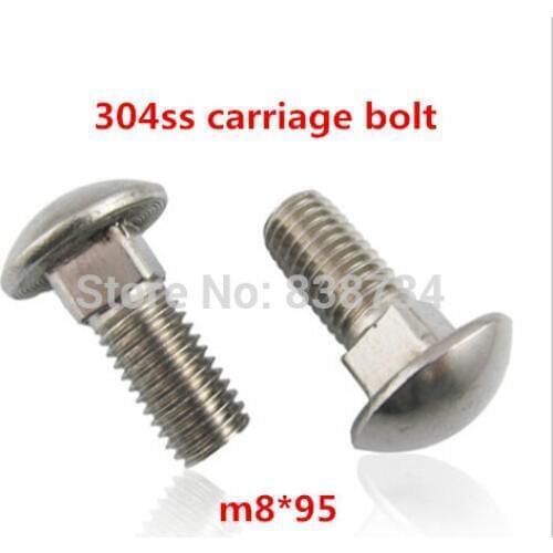20pcs a2 70 304ss mushroom head carriage bolt m8*95