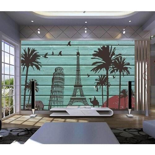 The custom 3D murals,Retro European style wooden papel de parede,hotel coffee shop living room sofa TV wall bedroom 3d wallpaper