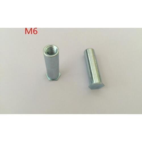 50Pcs Hole Through Carbon Steel M6x6/7/8/10/12/14/15/16/18/20/22/25/30/35/40mm Plates Punching Hex Insert Rivet for Nuts
