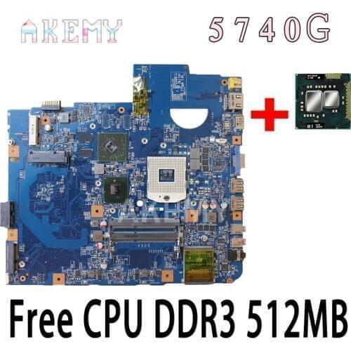 Akemy For Acer aspire 5740G 5740 5740Z Laptop motherboard MBPMG01001 MB.PMG01.001 48.4GD01.01M HM55 DDR3 512MB GPU free cpu