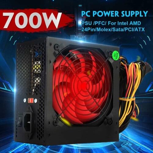 220V 700W PC Power Supply PSU PFC Watt Silent Fan ATX 24-PIN 12CM PC Computer Gaming Power Supply For Intel AMD Compute 80+ Gold